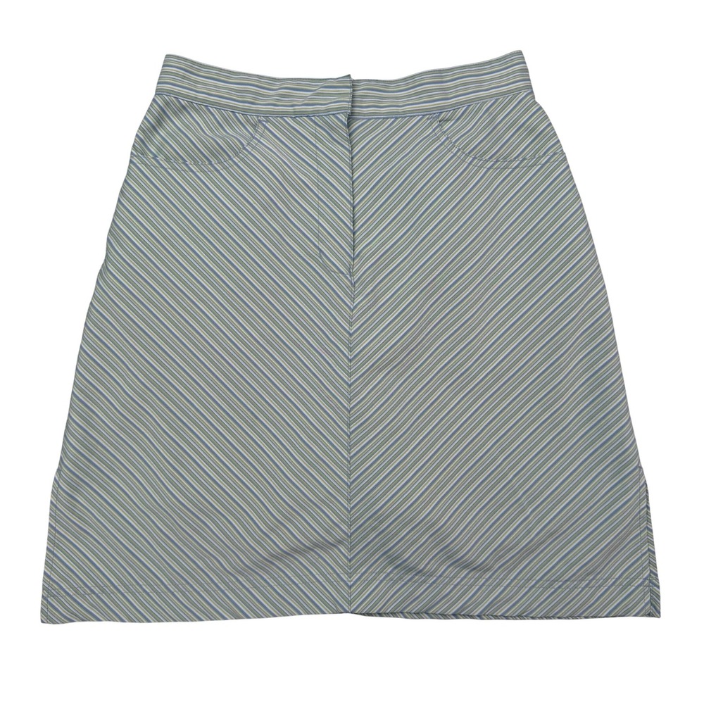 Aurea Golf Essentials Skort‎ Blue Green Striped Pockets Tenniscore Preppy Size 4